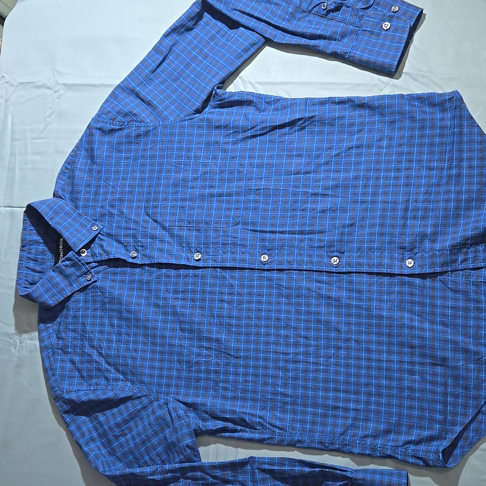 Bonobos Men's Blue Plaid Button Down Standard Fit Short Small Long Sleeve  Shirt